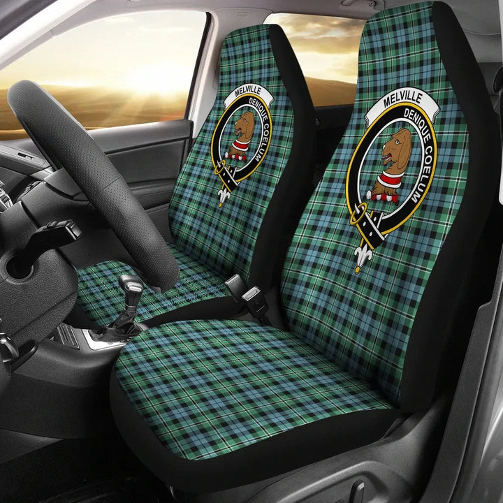 Scottish Melville Clan Crest Tartan Car Seat Covers 2