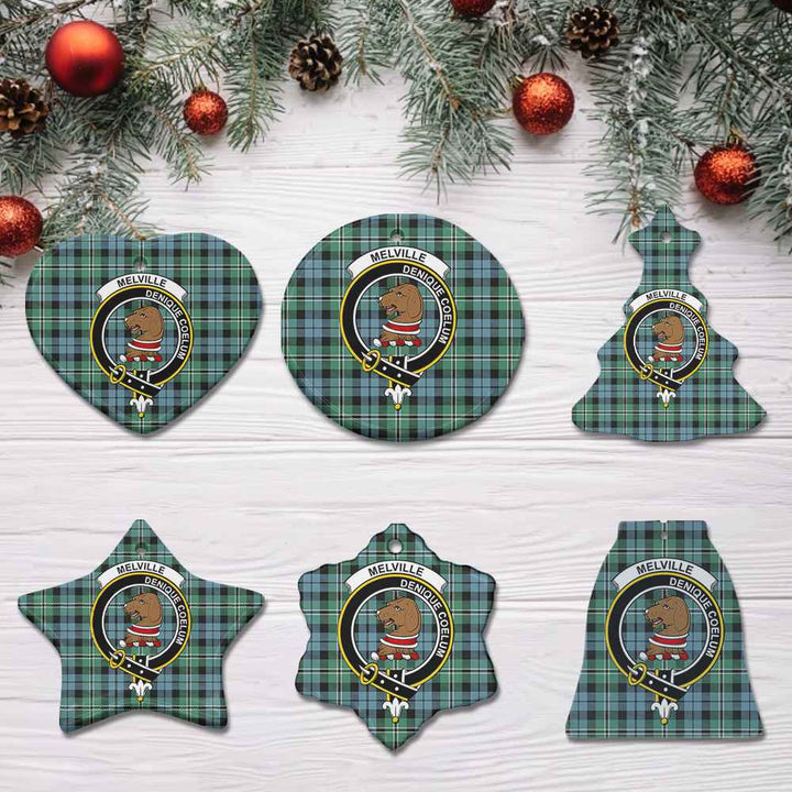 Scottish Melville Clan Crest Tartan Ceramic Ornament All Tartan Plaid