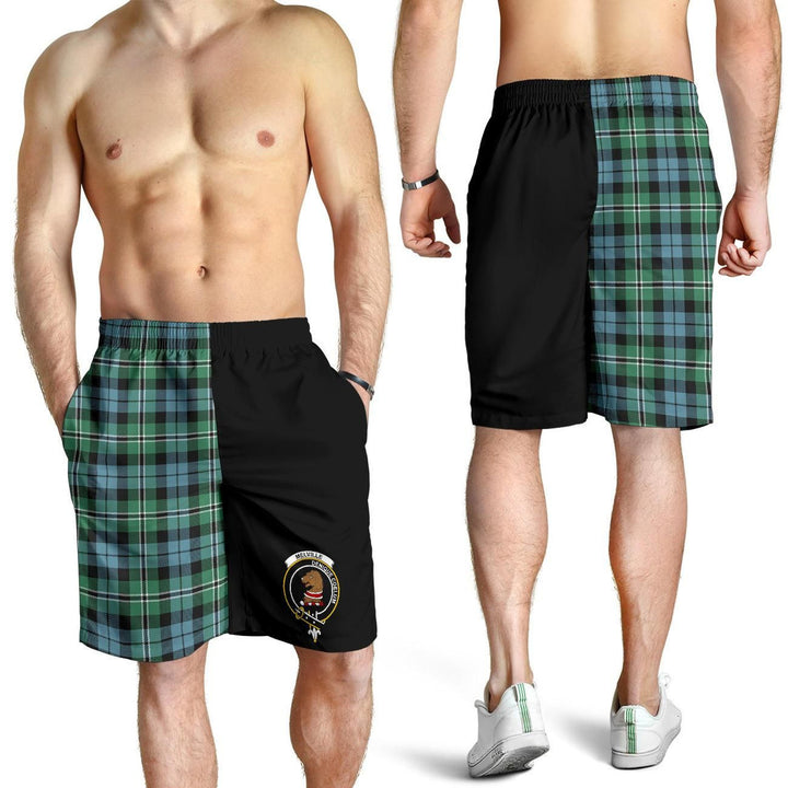 Scottish Melville Clan Crest Tartan Half of Me Men's Shorts