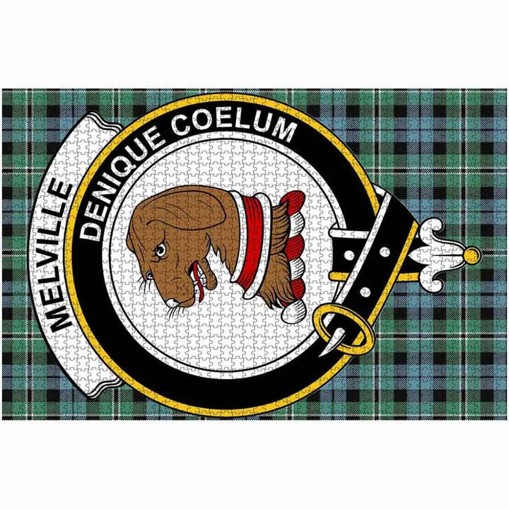 Scottish Melville Clan Crest Tartan Jigsaw Puzzle 2