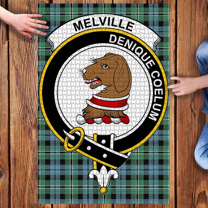 Scottish Melville Clan Crest Tartan Jigsaw Puzzle 3