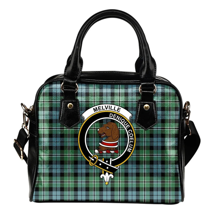 Scottish Melville Clan Crest Tartan Shoulder Handbag Tartan Plaid 1