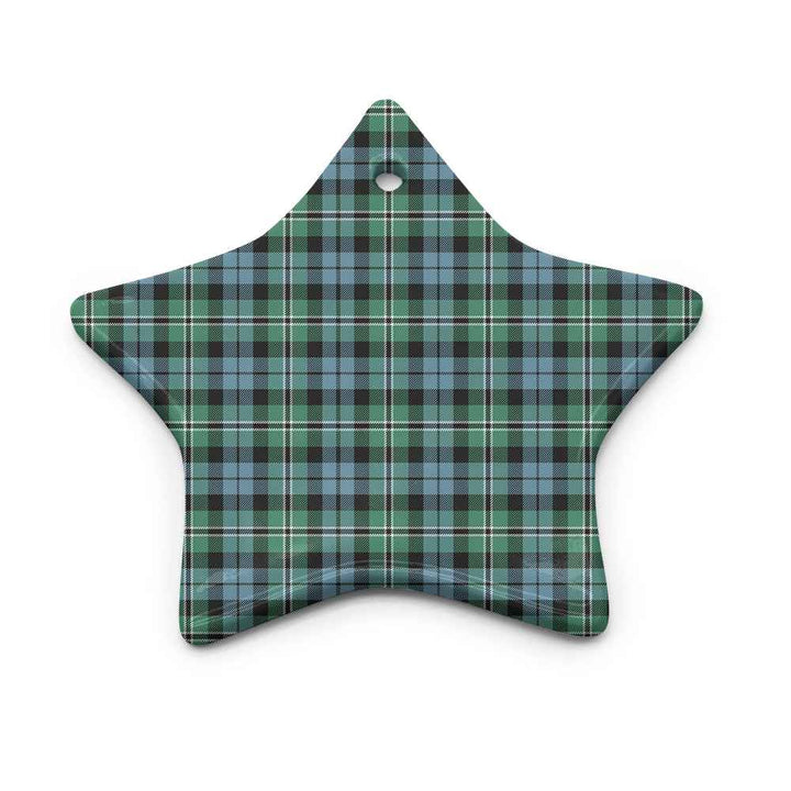 Scottish Melville Clan Tartan Ceramic Ornament Star Shape Tartan Plaid