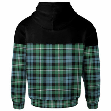 Scottish Melville Clan Tartan Hoodie - Horizontal Style Back Side Tartan Plaid