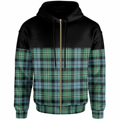 Scottish Melville Clan Tartan Hoodie - Horizontal Style Zip Tartan Plaid