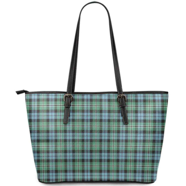 Scottish Melville Clan Tartan Leather Tote Tartan Plaid
