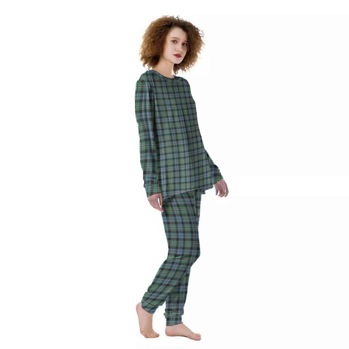 Scottish Melville Clan Tartan Pajama Set Women Front Side Tartan Plaid