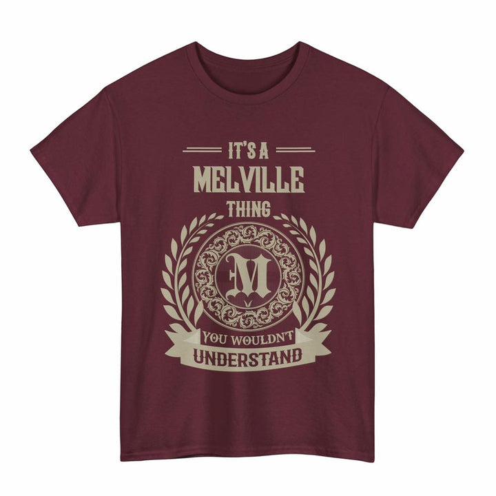 Scottish Melville Clan Tartan T-Shirt - Vintage Family Name Tartan Plaid Maroon Color