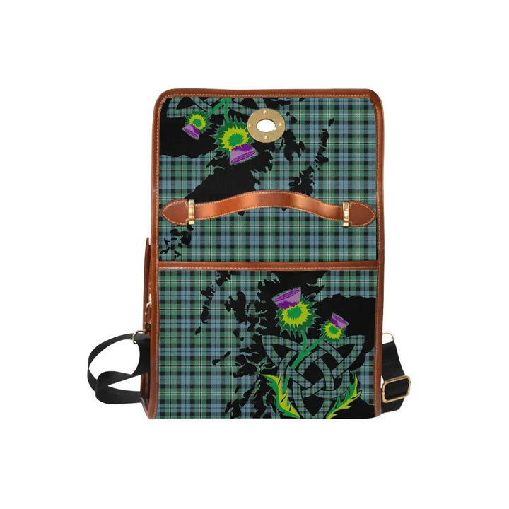 Scottish Melville Clan Tartan Waterproof Canvas Bag With Thistle Tartan Plaid 6