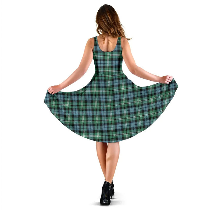 Scottish Melville Clan Tartan Women Midi Dress