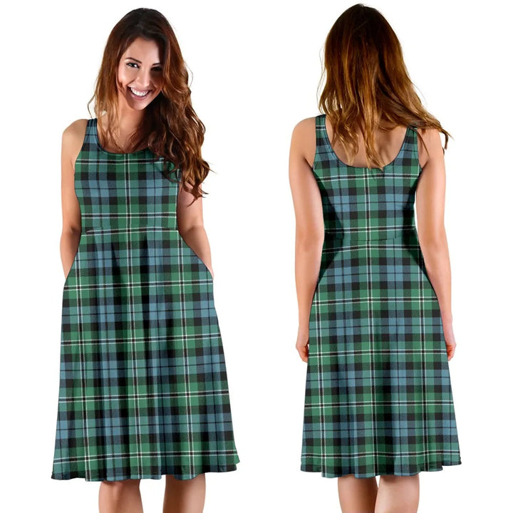 Scottish Melville Clan Tartan Women Midi Dress