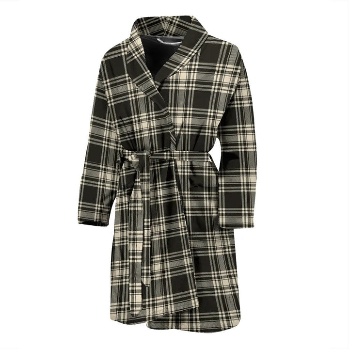 Scottish Menzies Black & White Ancient Clan Tartan Bathrobe 2