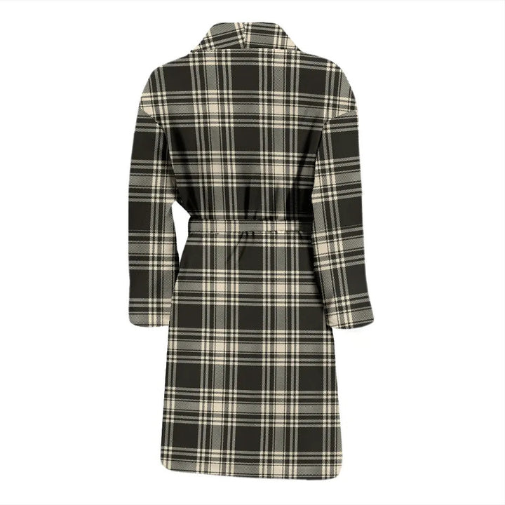 Scottish Menzies Black & White Ancient Clan Tartan Bathrobe 1