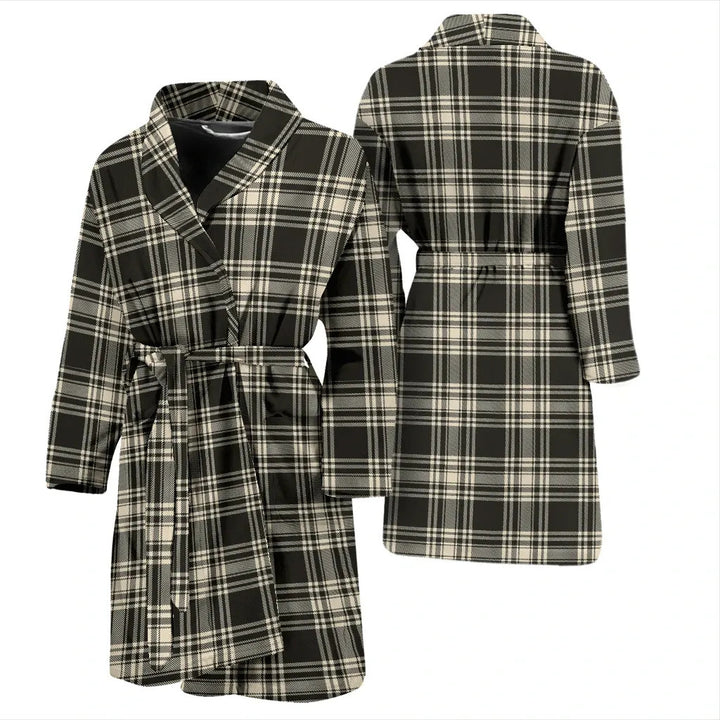 Scottish Menzies Black & White Ancient Clan Tartan Bathrobe 3