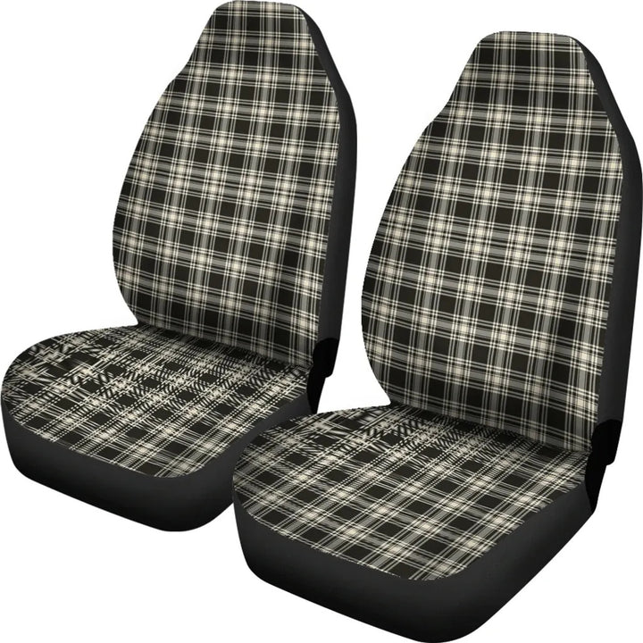 Scottish Menzies Black & White Ancient Clan Tartan Car Seat Covers 1