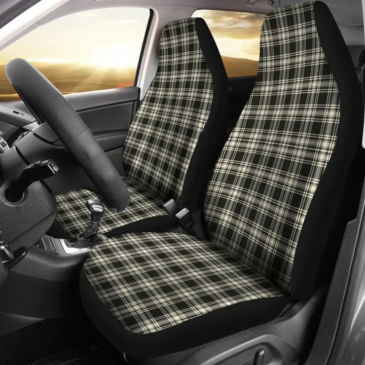 Scottish Menzies Black & White Ancient Clan Tartan Car Seat Covers 2