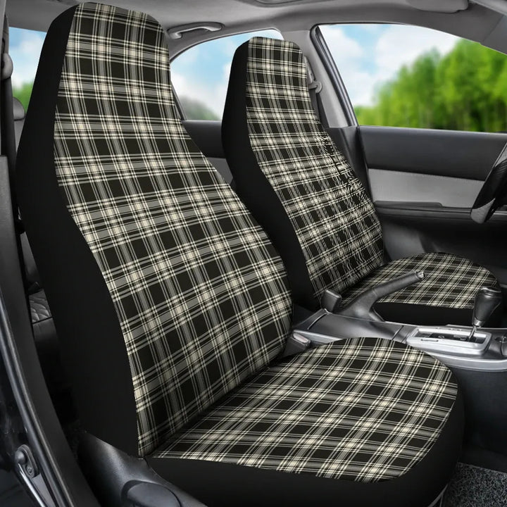 Scottish Menzies Black & White Ancient Clan Tartan Car Seat Covers 3