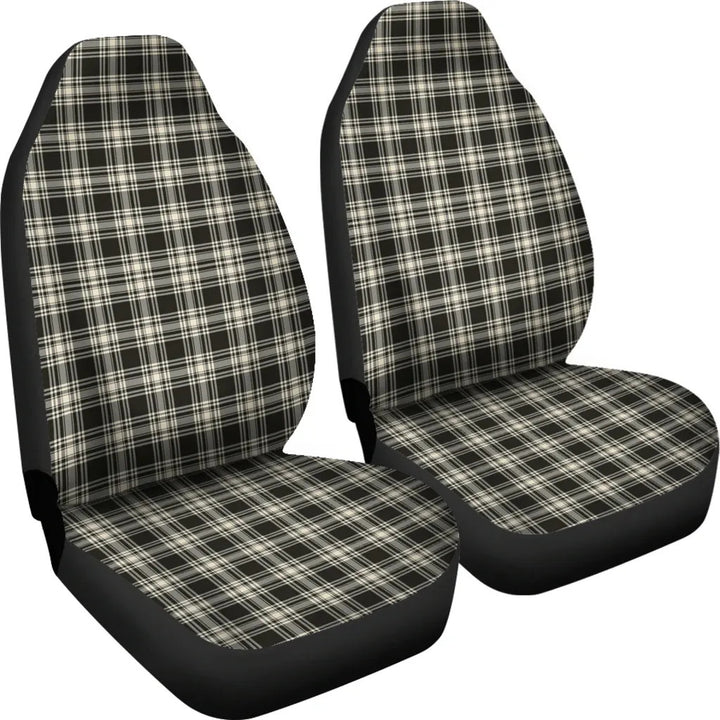 Scottish Menzies Black & White Ancient Clan Tartan Car Seat Covers 4