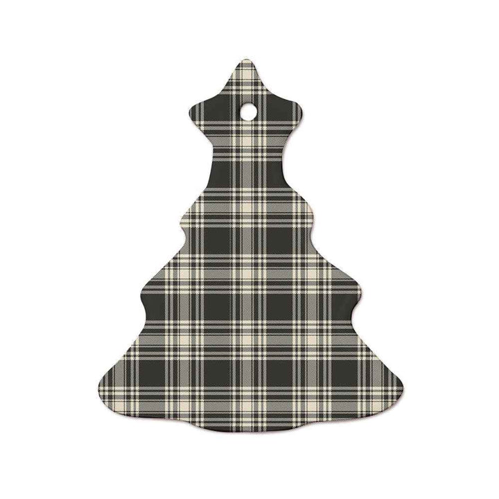 Scottish Menzies Black & White Ancient Clan Tartan Ceramic Ornament  Tree Shape Tartan Plaid
