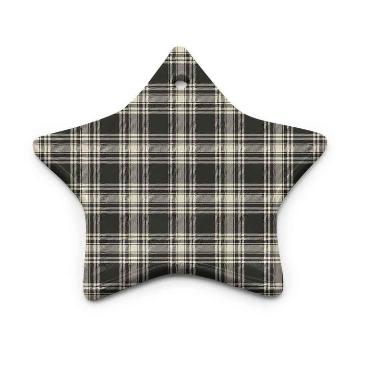 Scottish Menzies Black & White Ancient Clan Tartan Ceramic Ornament Star Shape Tartan Plaid
