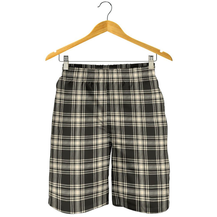 Scottish Menzies Black & White Ancient Clan Tartan Men's Shorts