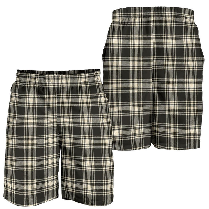 Scottish Menzies Black & White Ancient Clan Tartan Men's Shorts