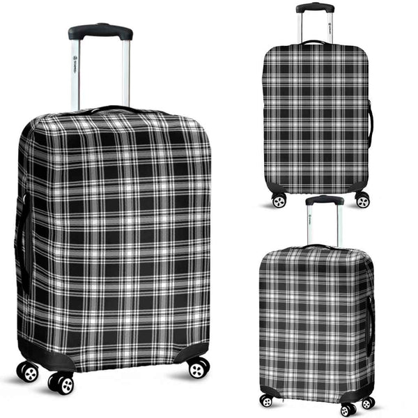 Scottish Menzies Black & White Modern Clan Tartan Luggage Cover Tartan Plaid 1
