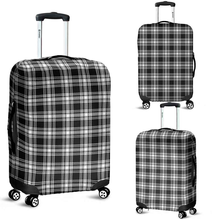 Scottish Menzies Black & White Modern Clan Tartan Luggage Cover Tartan Plaid 1