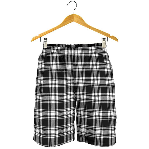 Scottish Menzies Black & White Modern Clan Tartan Men's Shorts