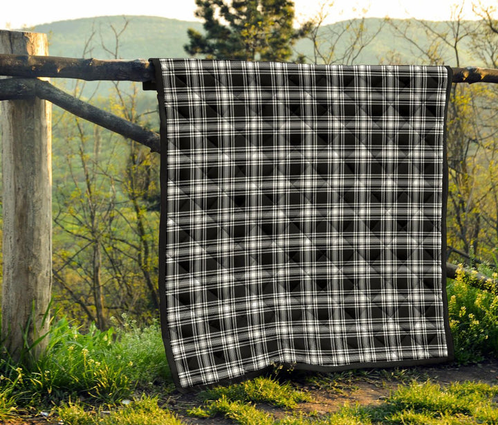 Scottish Menzies Black & White Modern Clan Tartan Quilt Tartan Plaid 6