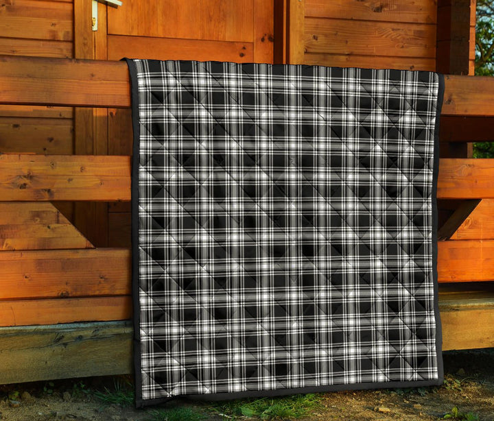 Scottish Menzies Black & White Modern Clan Tartan Quilt Tartan Plaid 7