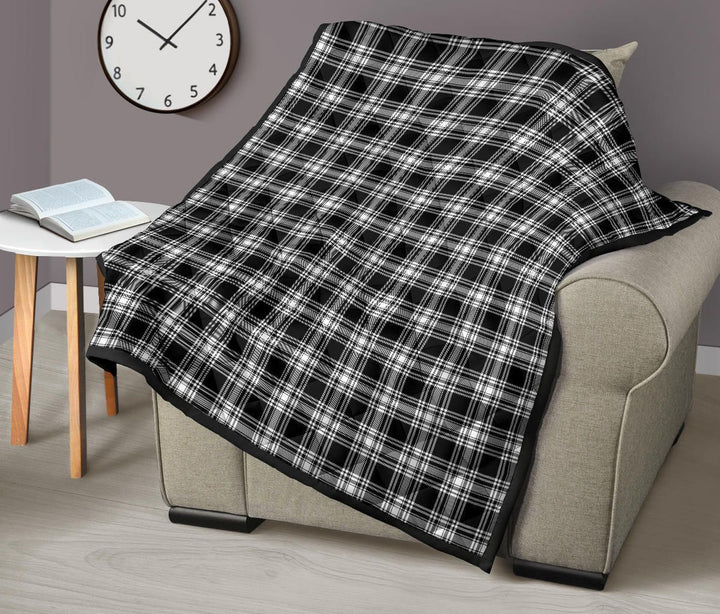 Scottish Menzies Black & White Modern Clan Tartan Quilt Tartan Plaid 9