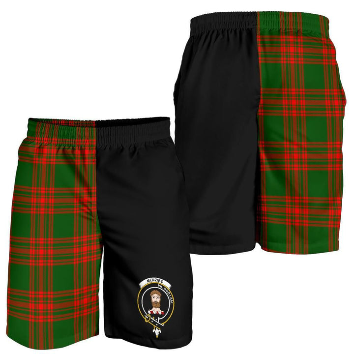 Scottish Menzies Clan Crest Tartan Half of Me Men's Shorts