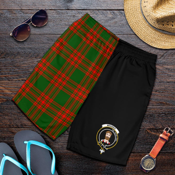 Scottish Menzies Clan Crest Tartan Half of Me Men's Shorts