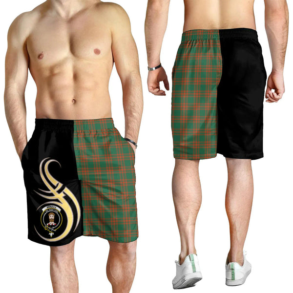 Scottish Menzies Green Ancient Clan Crest Tartan Believe in Me Men's Shorts