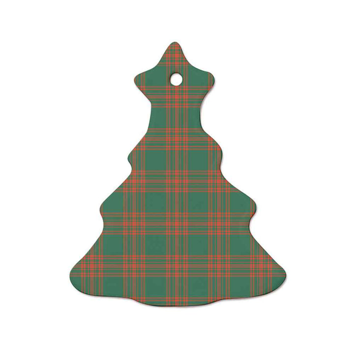 Scottish Menzies Green Ancient Clan Tartan Ceramic Ornament  Tree Shape Tartan Plaid