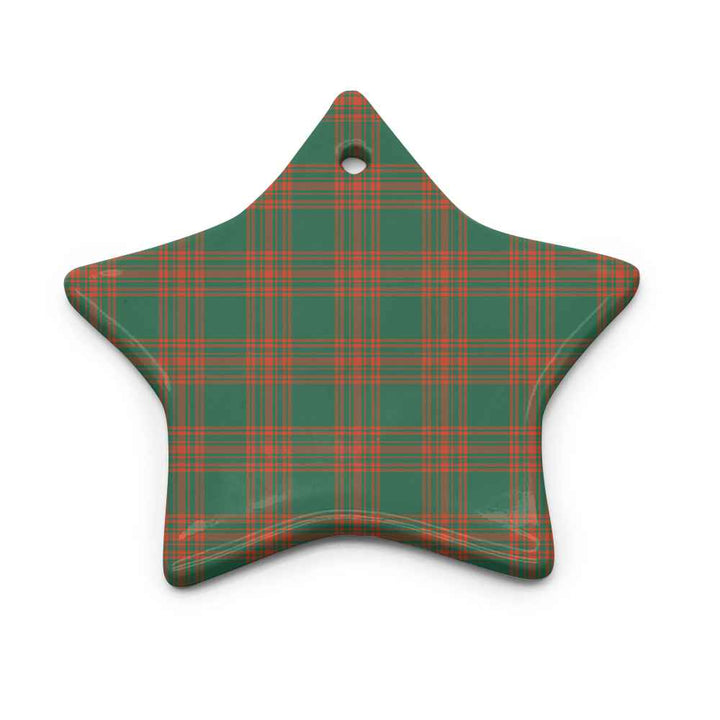 Scottish Menzies Green Ancient Clan Tartan Ceramic Ornament Star Shape Tartan Plaid