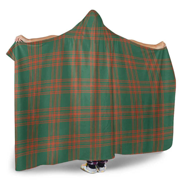 Scottish Menzies Green Ancient Clan Tartan Hooded Blanket Tartan Plaid 2