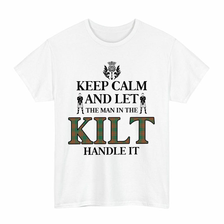 Scottish Menzies Green Ancient Clan Tartan T-Shirt - Keep Calm Tartan Plaid White Color
