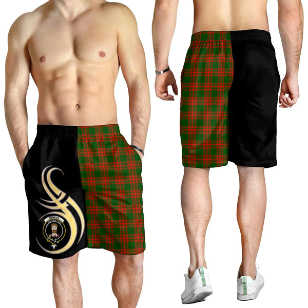 Scottish Menzies Green Modern Clan Crest Tartan Believe in Me Men's Shorts