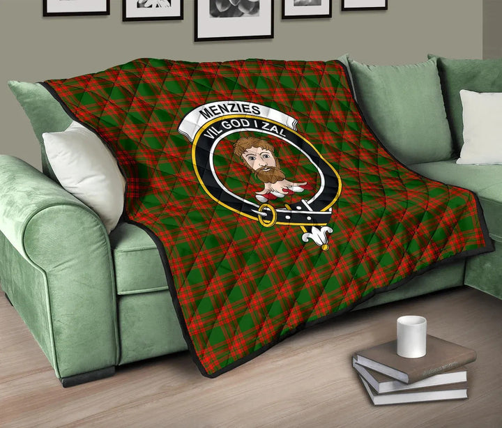 Scottish Menzies Green Modern Clan Crest Tartan Quilt Tartan Plaid 10