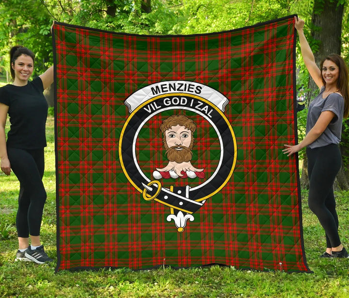 Scottish Menzies Green Modern Clan Crest Tartan Quilt Tartan Plaid 1