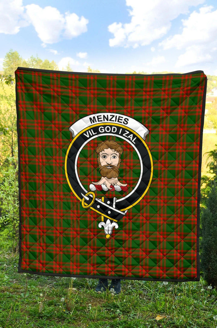 Scottish Menzies Green Modern Clan Crest Tartan Quilt Tartan Plaid 2