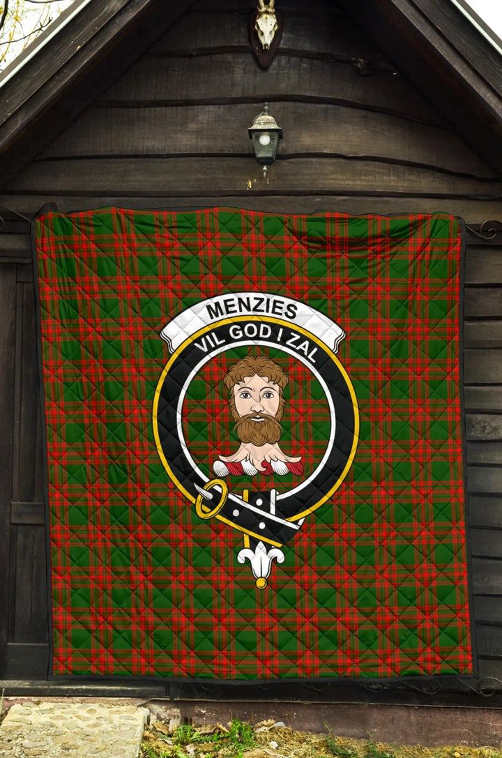 Scottish Menzies Green Modern Clan Crest Tartan Quilt Tartan Plaid 3