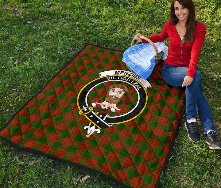 Scottish Menzies Green Modern Clan Crest Tartan Quilt Tartan Plaid 4
