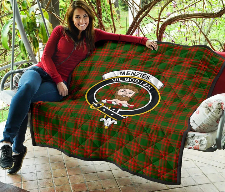 Scottish Menzies Green Modern Clan Crest Tartan Quilt Tartan Plaid 5