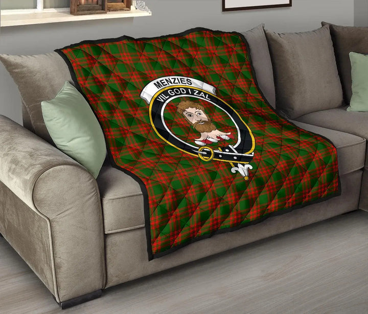 Scottish Menzies Green Modern Clan Crest Tartan Quilt Tartan Plaid 8