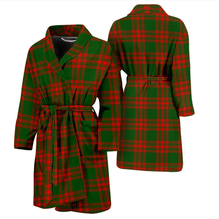 Scottish Menzies Green Modern Clan Tartan Bathrobe 3