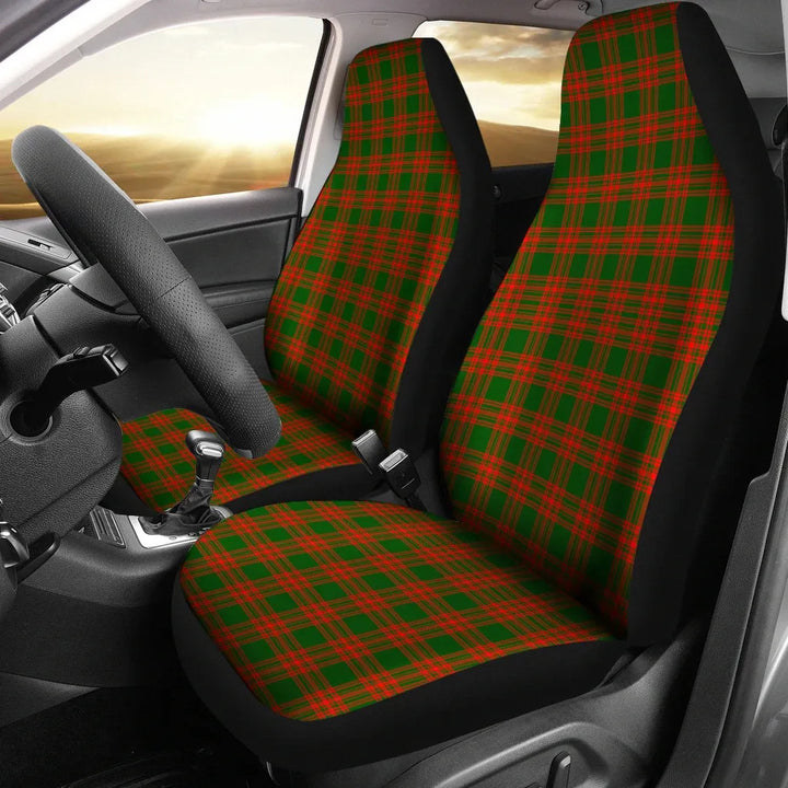 Scottish Menzies Green Modern Clan Tartan Car Seat Covers 2