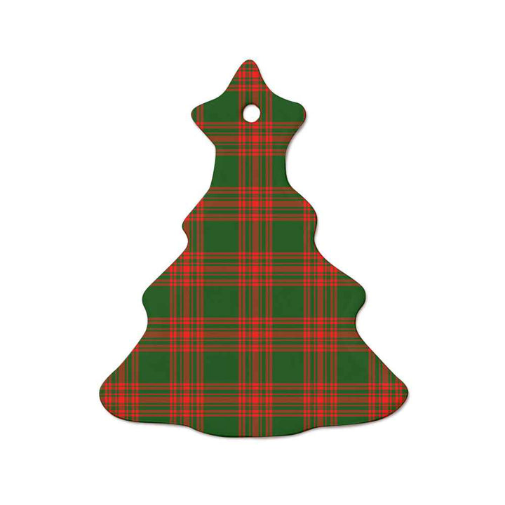 Scottish Menzies Green Modern Clan Tartan Ceramic Ornament  Tree Shape Tartan Plaid